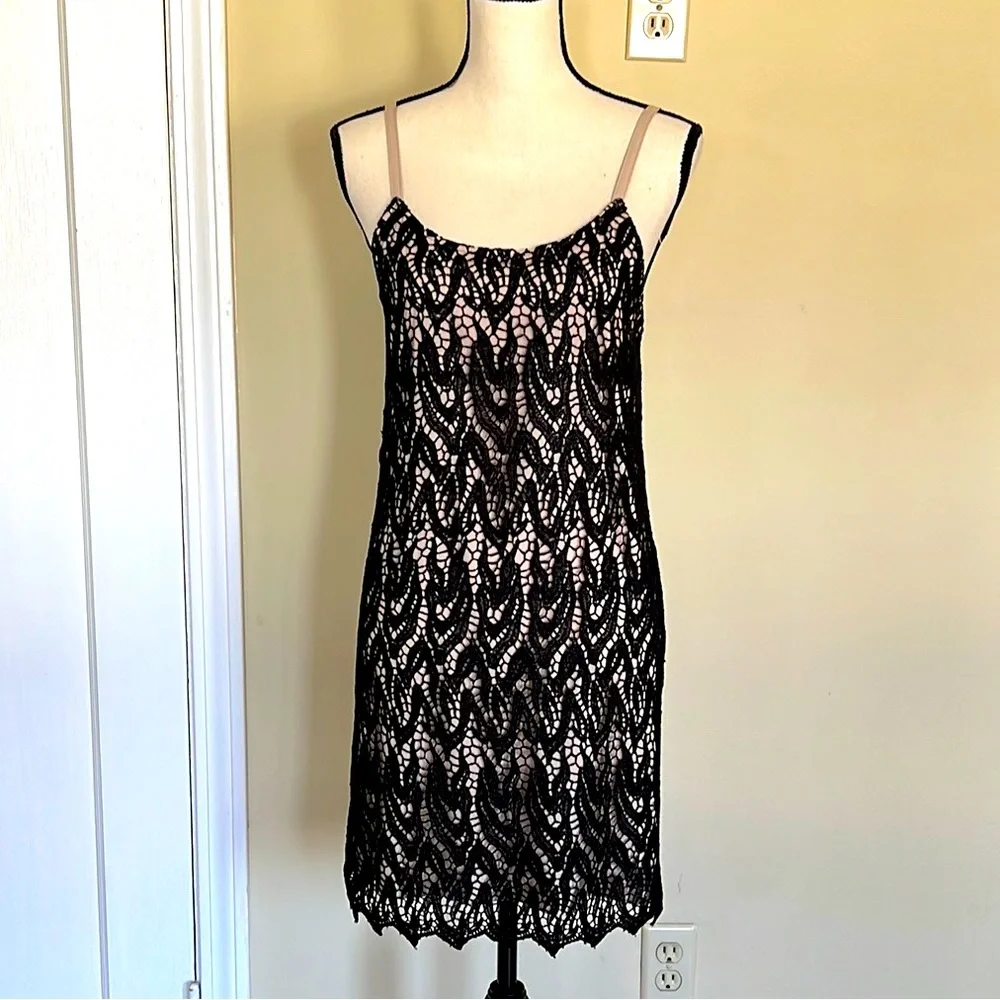 Alice + Olivia Emmie Lace Overlay Dress